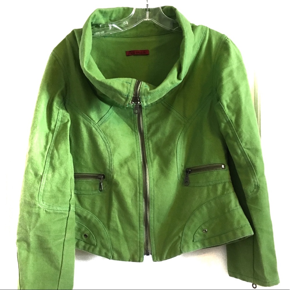 3/$30!!! Kermit green canvas cropped jacket